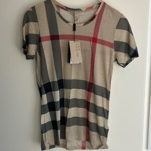 BURBERRY BRIT New Classic Check/Plaid Short Sleeve T - Women’s Size Medium NWT